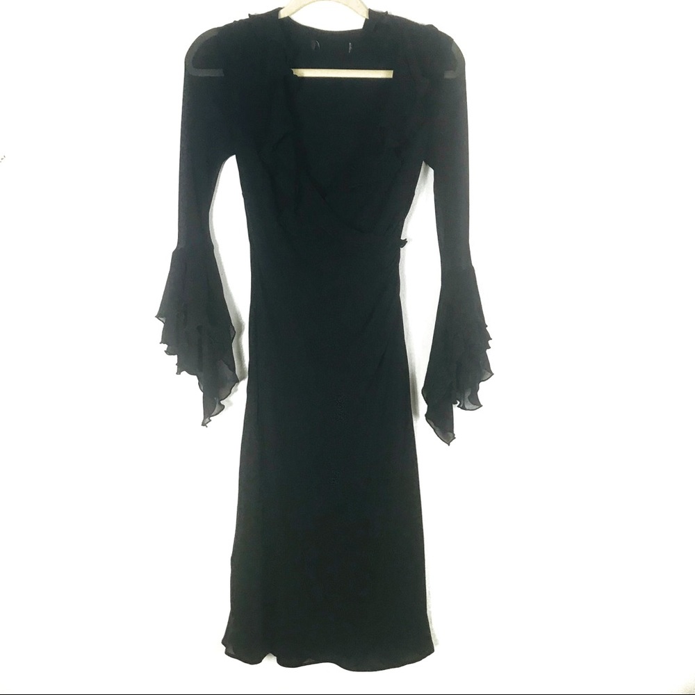 Express 100 Silk Ruffle dress cut on the bias